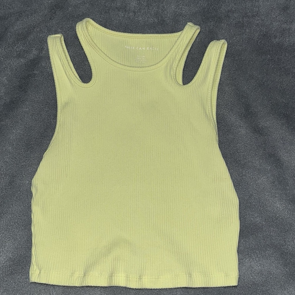 American Eagle Outfitters Soft & Sexy Ribbed‎ Crop Tank Top Yellow Size S Small